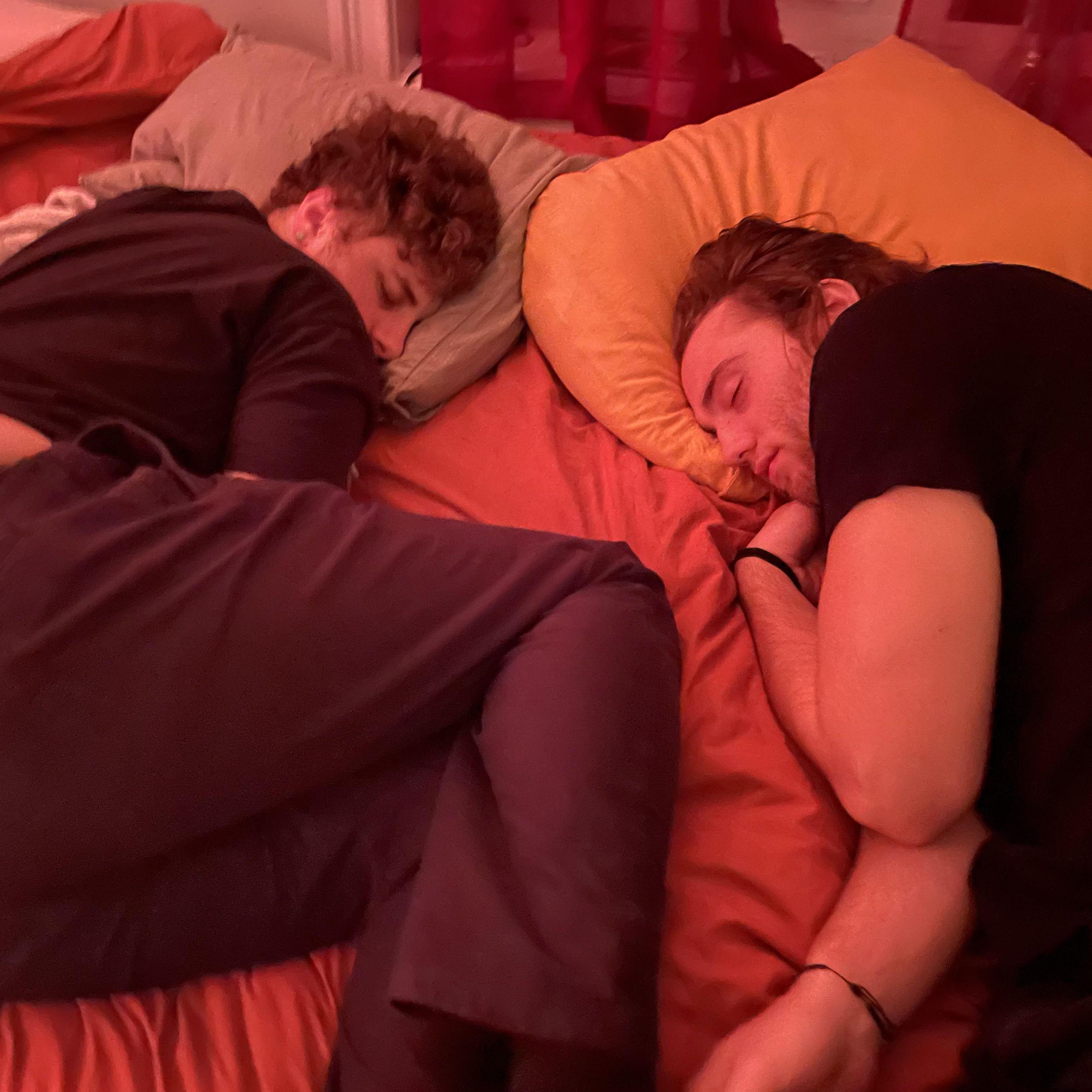the boys asleep on Halloween