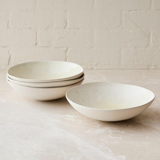 Oyku Stoneware Pasta Bowl, Beige, Set of 4