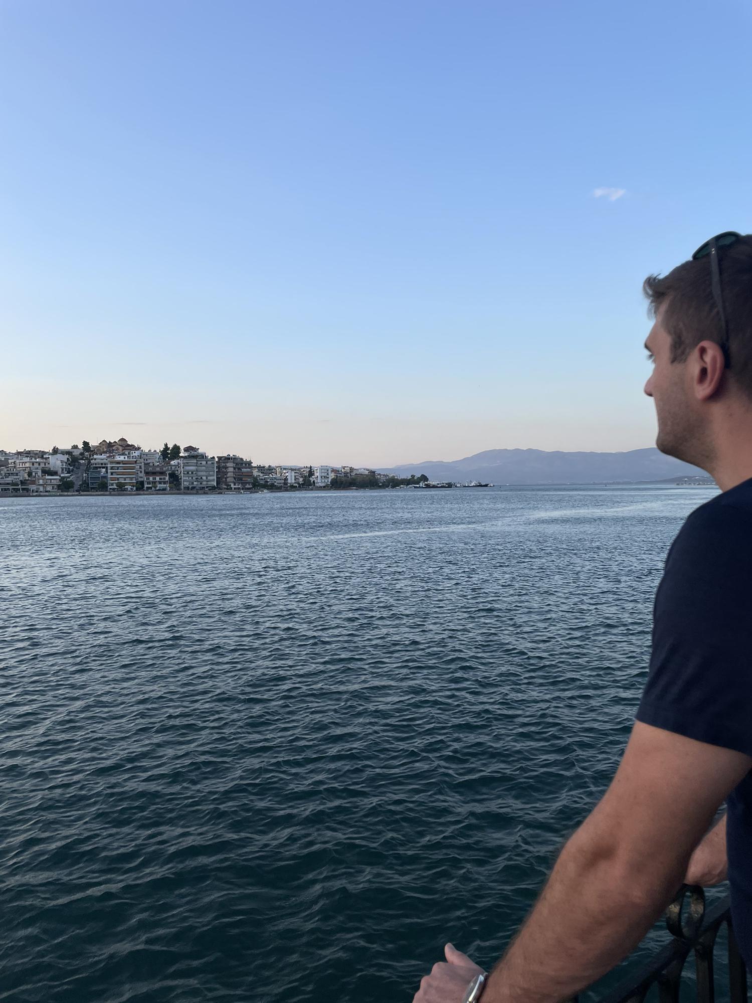 View of the bay from Lucy Hotel in Chalkida