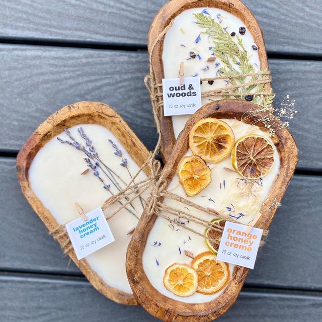 Dough bowl candle with wood wicks and soy wax candle, farmhouse candle, farmhouse decor, wood candle, scented candles with fruit and flowers