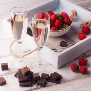 Champagne, Chocolate, & Strawberries