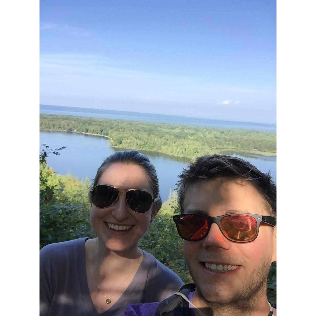 2017 - Hiking in the Hiawatha National Forest overlooking spectacle lake in Michigan's Upper Peninsula.