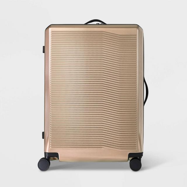 Hardside 29" Checked Suitcase Champagne - Open Story™