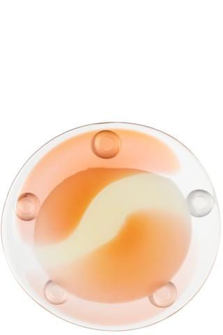 MARIA ENOMOTO GLASS Orange & Yellow Cake Platter