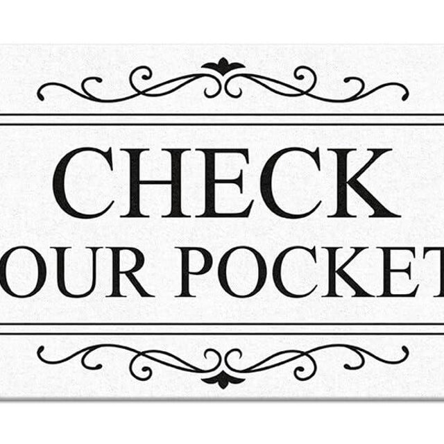 Laundry Room Signs Check Your Pockets Retro Laundry Metal Signs Wall Decor 12 x 6 Inch Laundry Rules Hanging Printed Decor for Home（white）