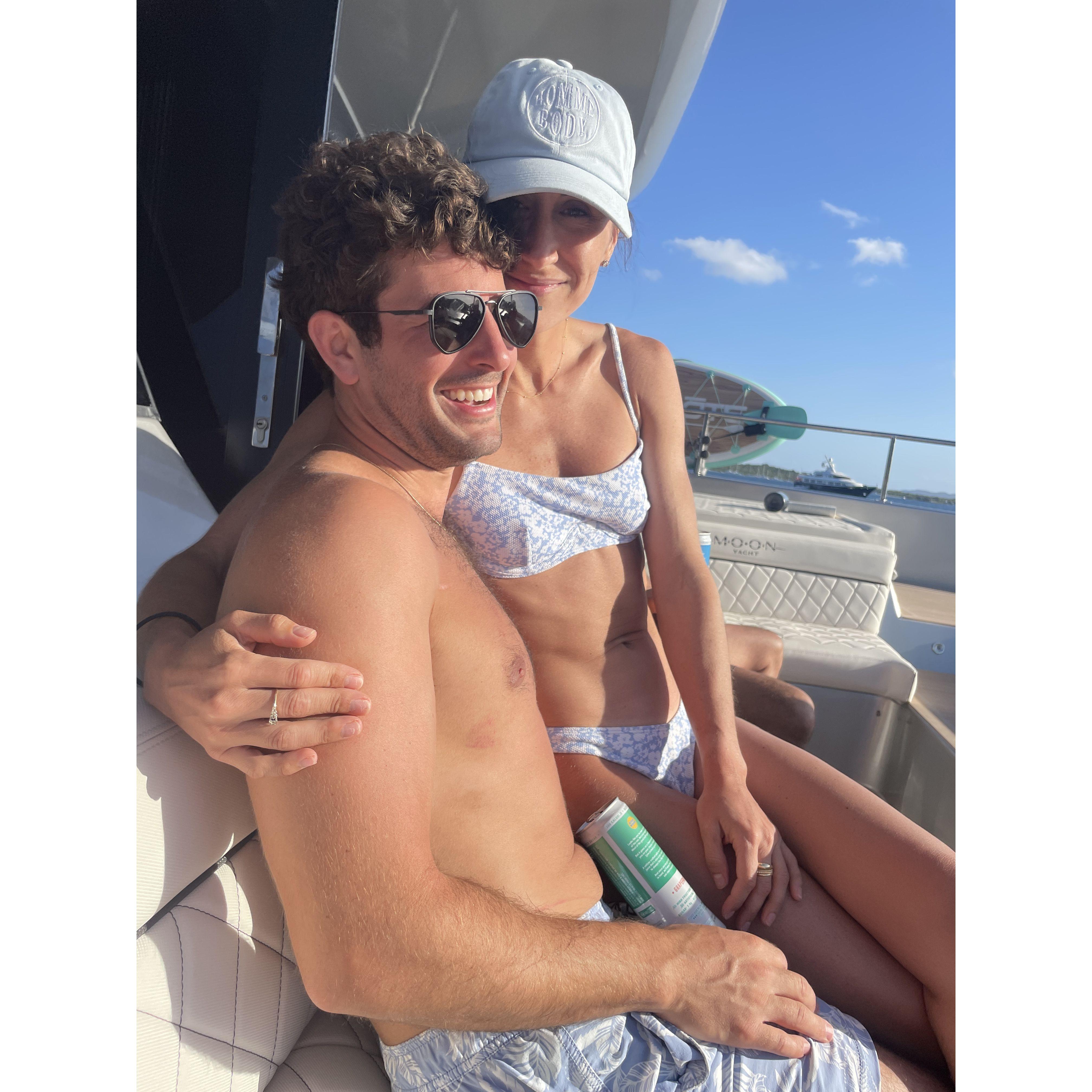 Happy as clams touring the BVI with the Cafaro fam