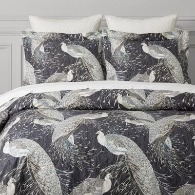Jaipur Printed Organic Bedding, Full/Queen, Grey