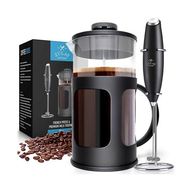 French Press Coffee Pot and Milk Frother Set