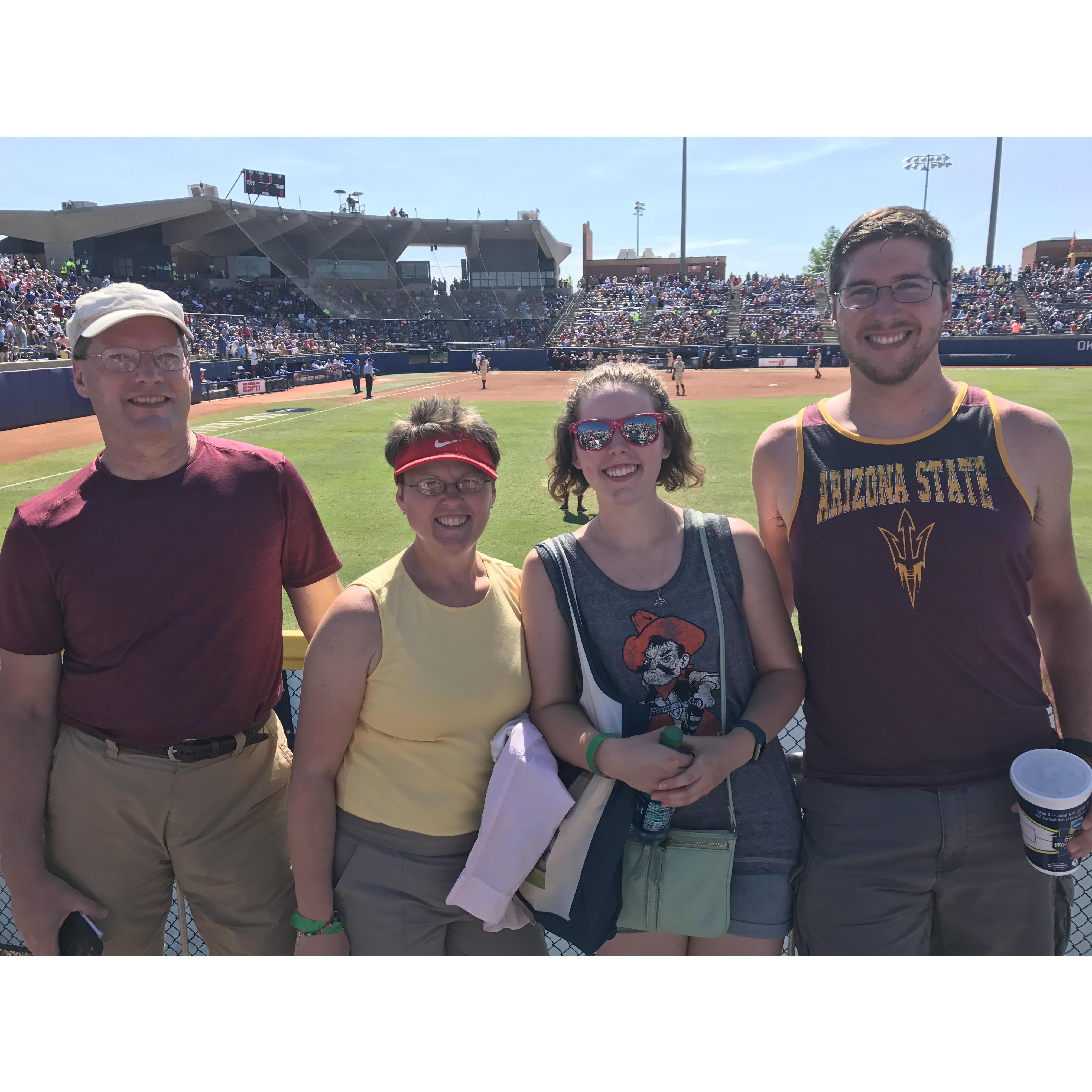 We took Mike and Pam to the WCWS games in 2018 in OKC!