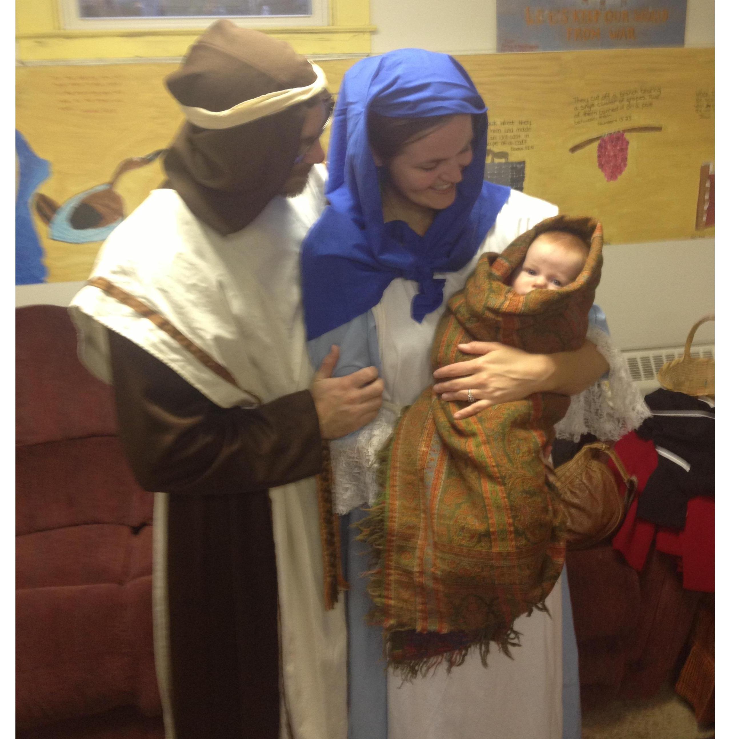 That time we were Mary Joseph and Jesus in the live nativity at the Altamont Reformed Church