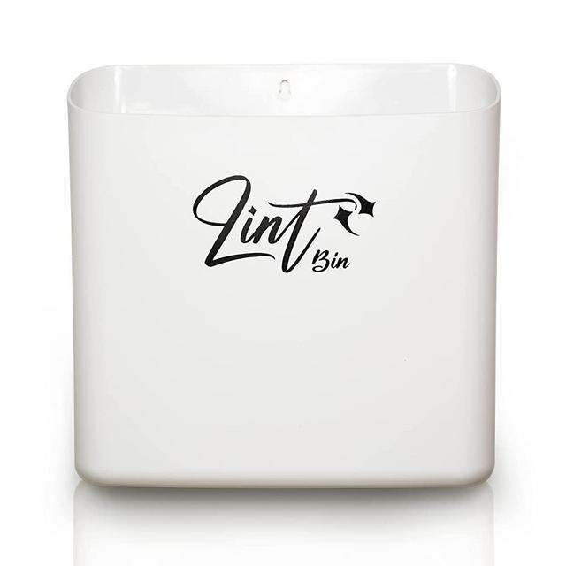 Luikor Magnetic Lint Bin for Laundry Room Organization & Storage – Attach The White Lint Holder to Your Dryer, Washer, Any Magnetic Thing or Wall Mount It to Save Space