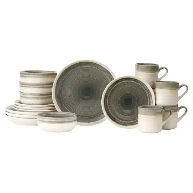 Baum Hearth 16-Piece Dinnerware Set in Grey