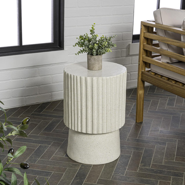 JONATHAN Y, Louisa Modern Art Deco Tambour Accent Table