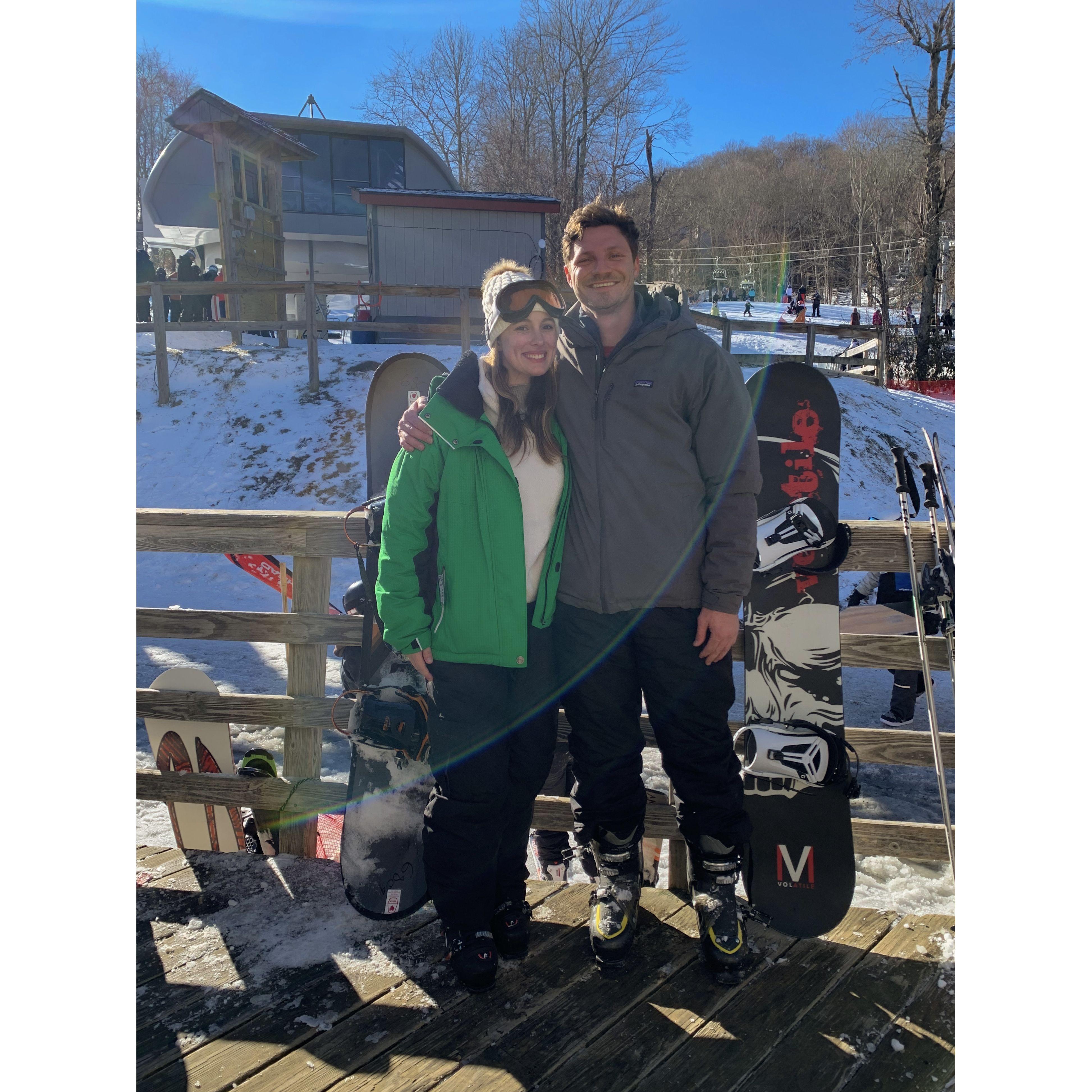 First ski trip right before Jackson’s shoulder surgery.