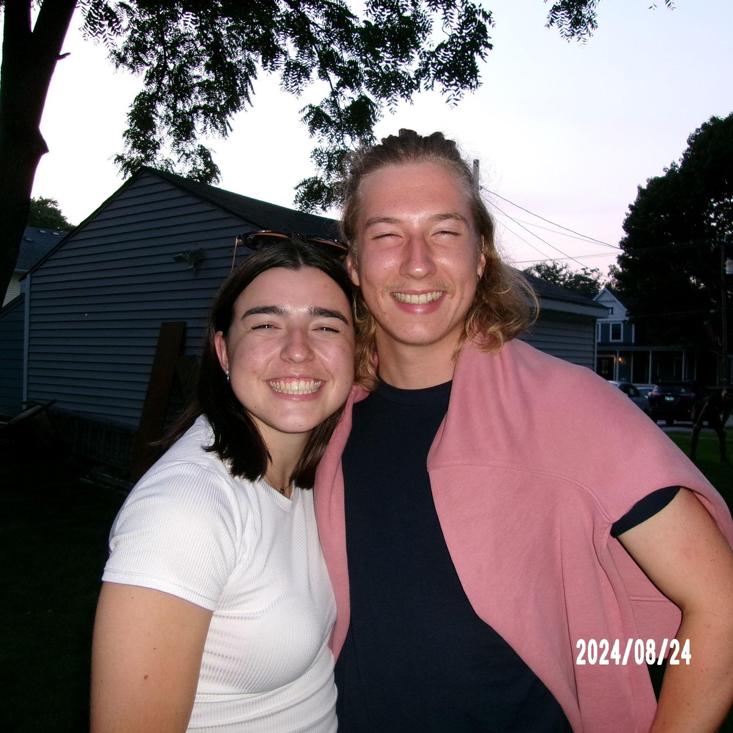 Us doing what we do best...chilling outside at a backyard BBQ!