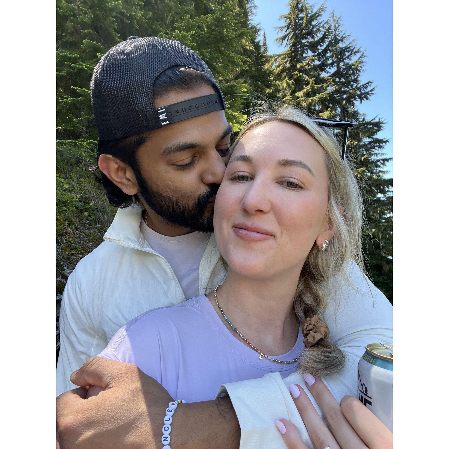 Minutes after our engagement in Mt Rainier National Park