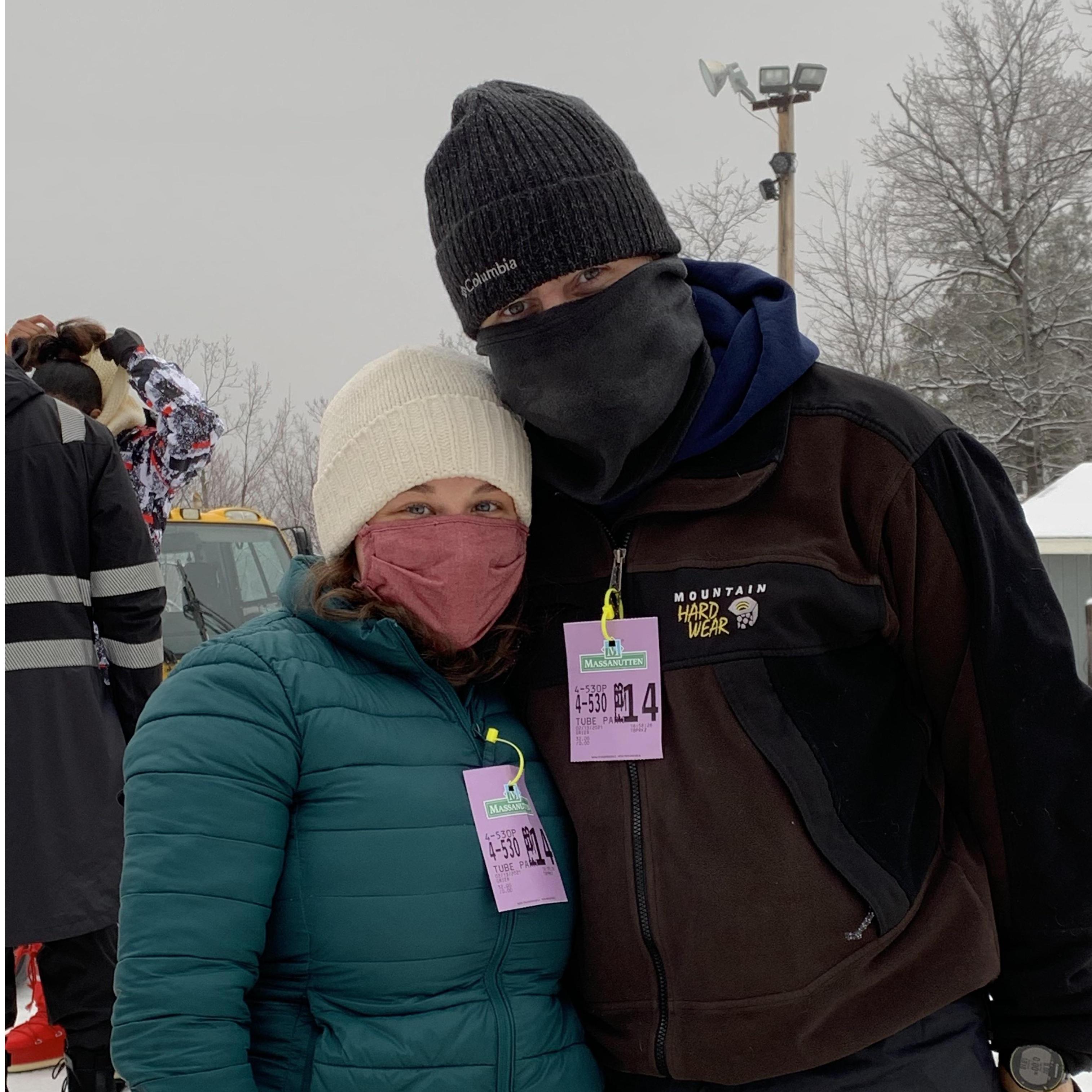 First time snow tubing together. February 2021