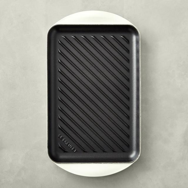 Le Creuset Enameled Cast Iron Skinny Grill, Matte White