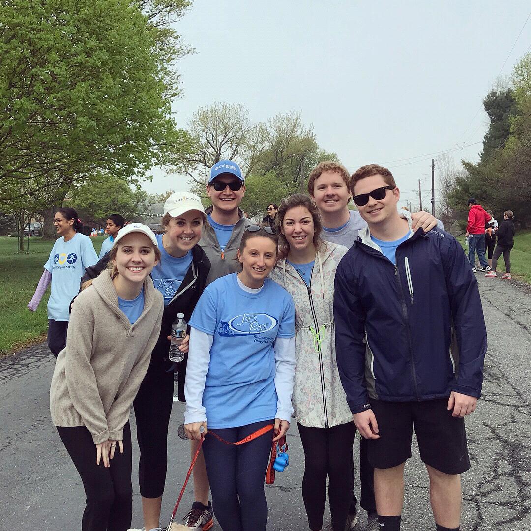 Preparing for our 3.5 mile walk at Joe's Ride, 2018!