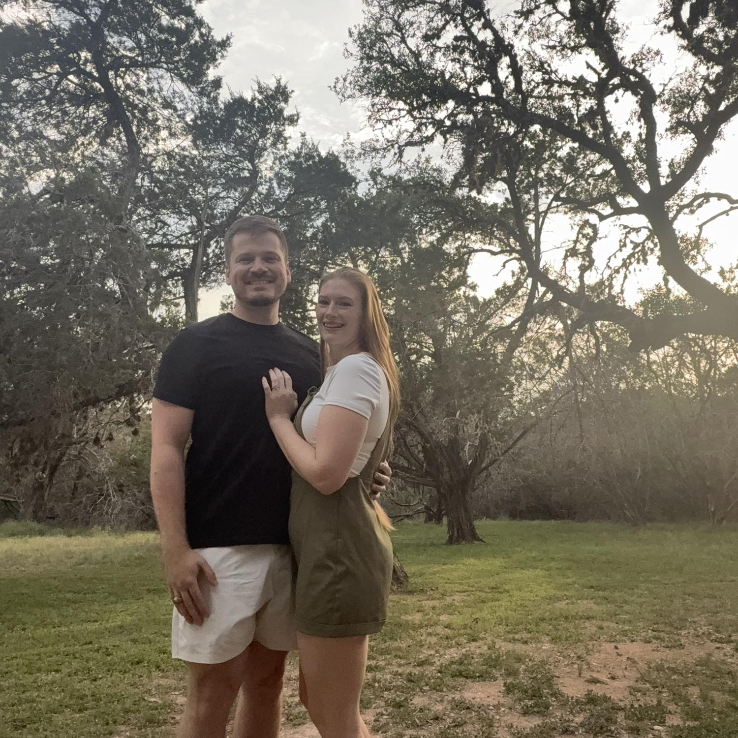 From the back porch of the cabin we got engaged in