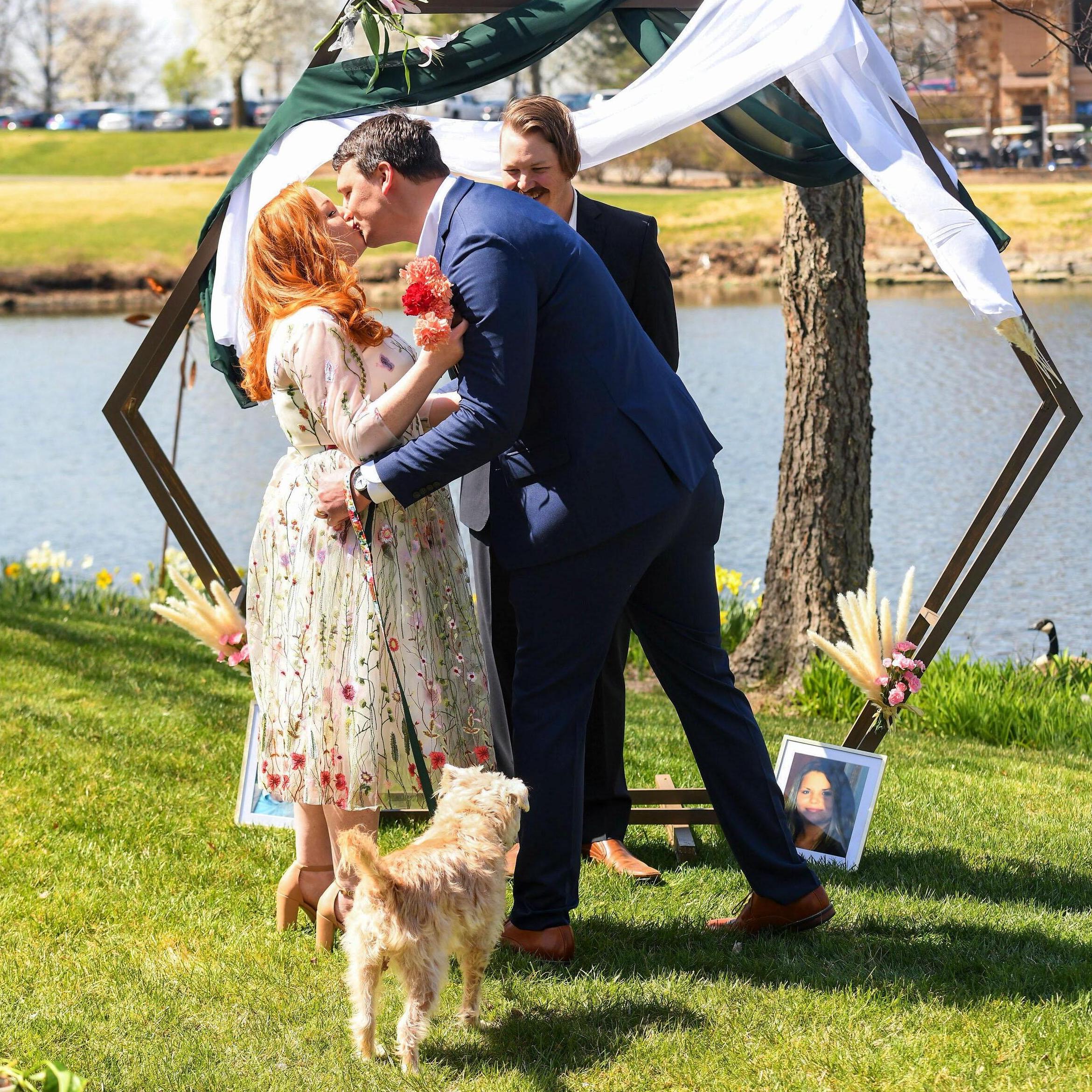A close friend to both of us, John-Mark Zini, served as the officiant for the ceremony, during which he mostly talked about Pixar movies, to our great delight.