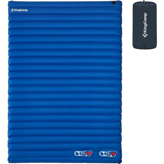 KingCamp Extra Thick 3.93" Double Sleeping Pad Camping Mattress, 2-Person Lightweight Inflatable Air Mat for Backpacking/Hiking, 76" x 54," Blue