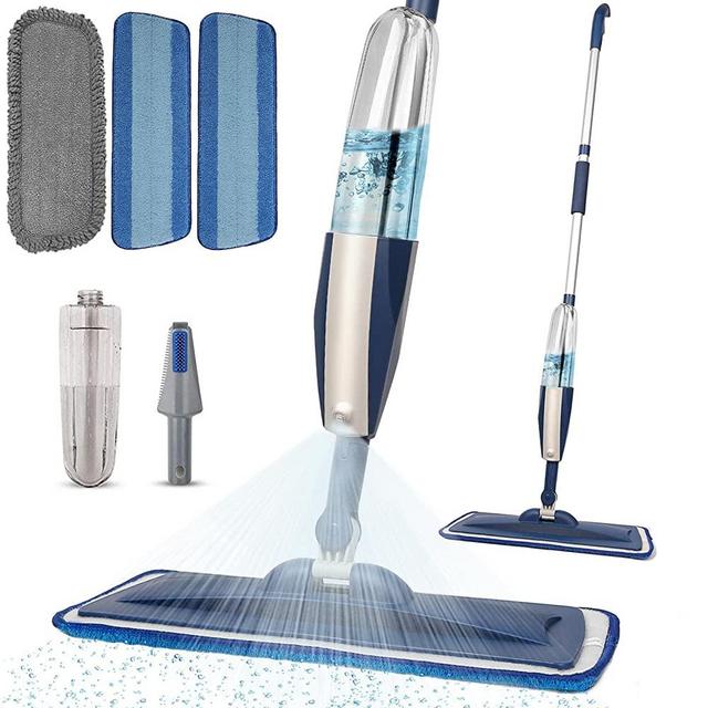 Eyliden Double Bottle Spray Mop Multifunction Flat Mop with Capacity for  Hardwood Floors Dust Mop with