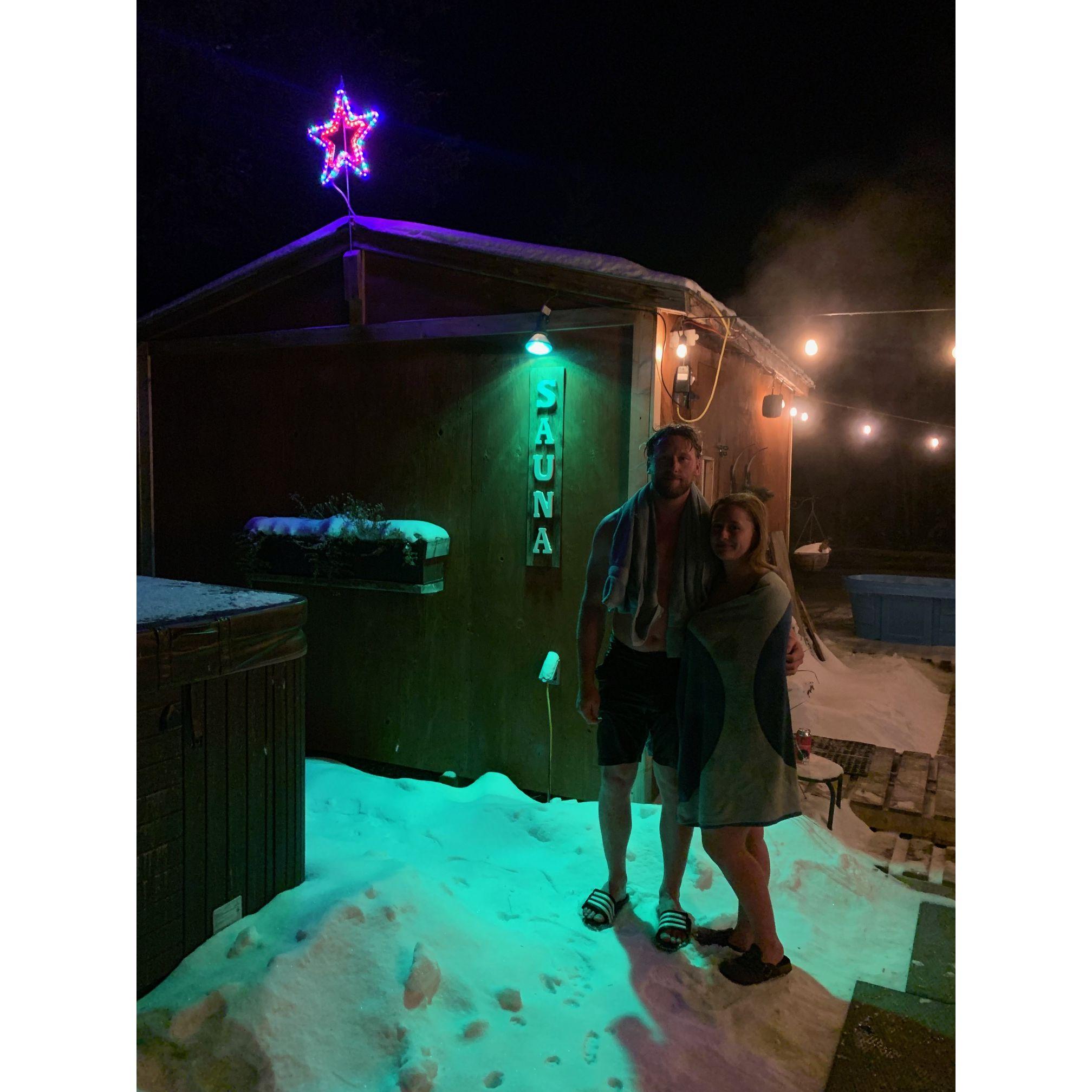 Dan introduced Aislinn to Sauna and Ice Bath!