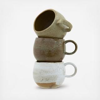 Glaze Finish Rounded 3-Piece Mug Set