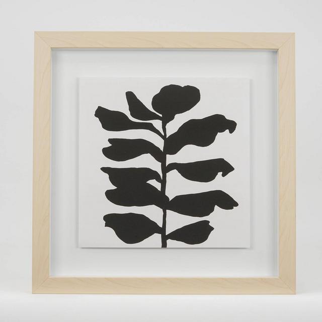 (Set of 2)12" x 12" Leafy Stalk & Growing Light Wood Shadow Box Framed Under Glass with Floating Print - Project 62™