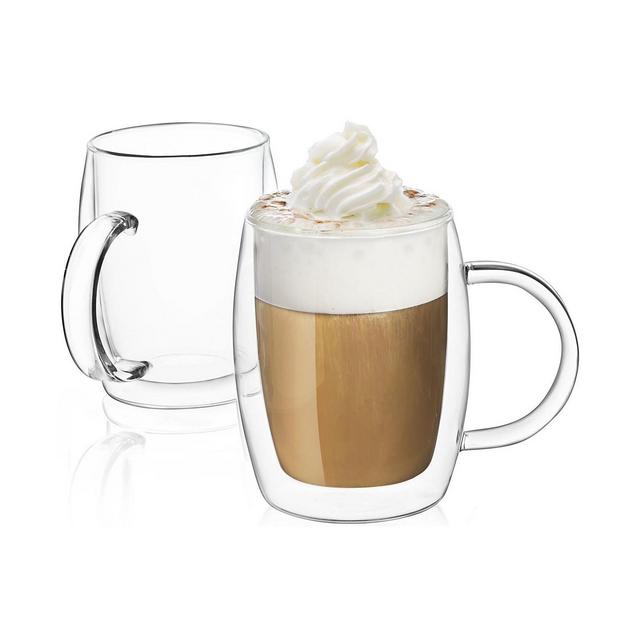 JoyJolt Aroma Double Wall Coffee Glasses Set of 2