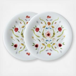 Scandinavian Floral Accent Plate, Set of 2