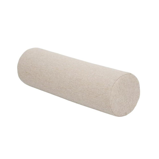 Breathable Linen Neck Roll Pillowcase Cylinder Bolster Pillowcase with Zipper (Cover Only), Round Cervical Pillow Cover for Head, Neck, Back, and Legs Ideal for Spine and Neck Support(Beige,8x47inch)