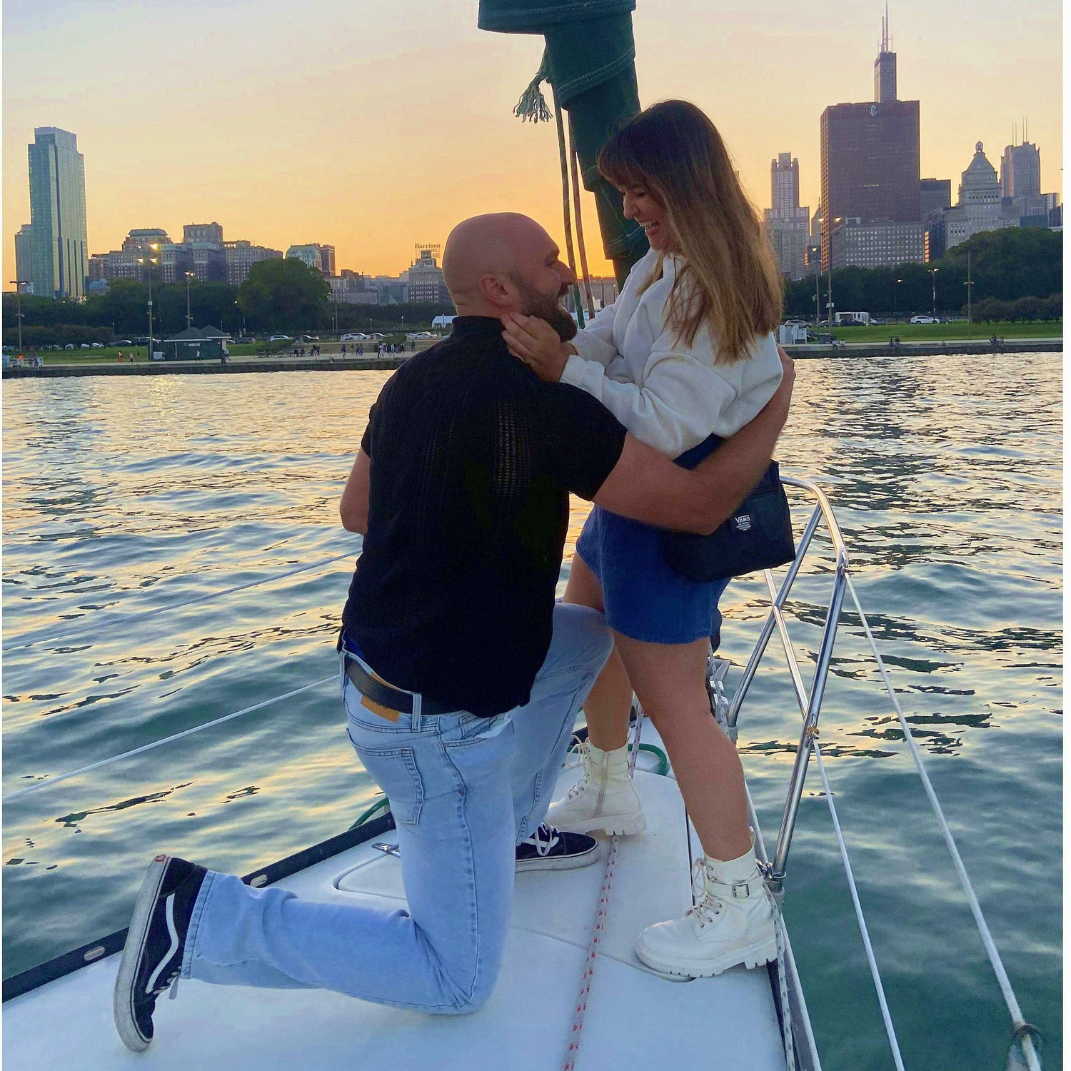 Liz almost fell overboard