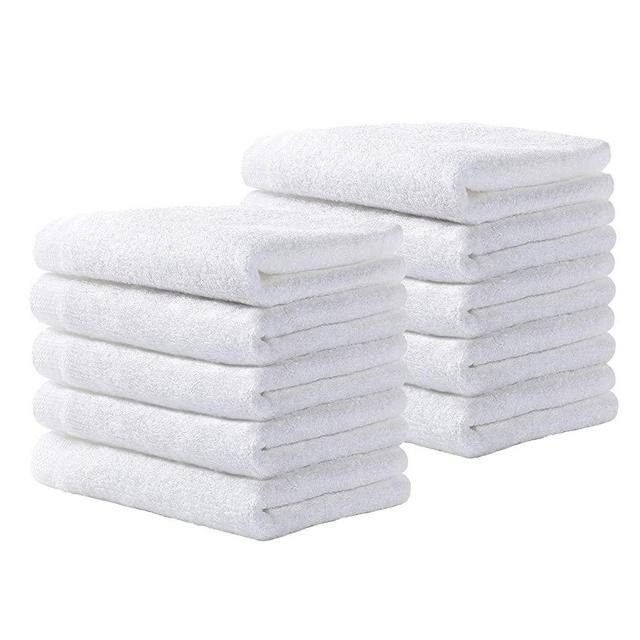 Yoofoss Luxury Bamboo Washcloths Towel Set 10 Pack Baby Wash Cloth for Bathroom-Hotel-Spa-Kitchen Multi-Purpose Fingertip Towels & Face Cloths 10'' x 10'' - White