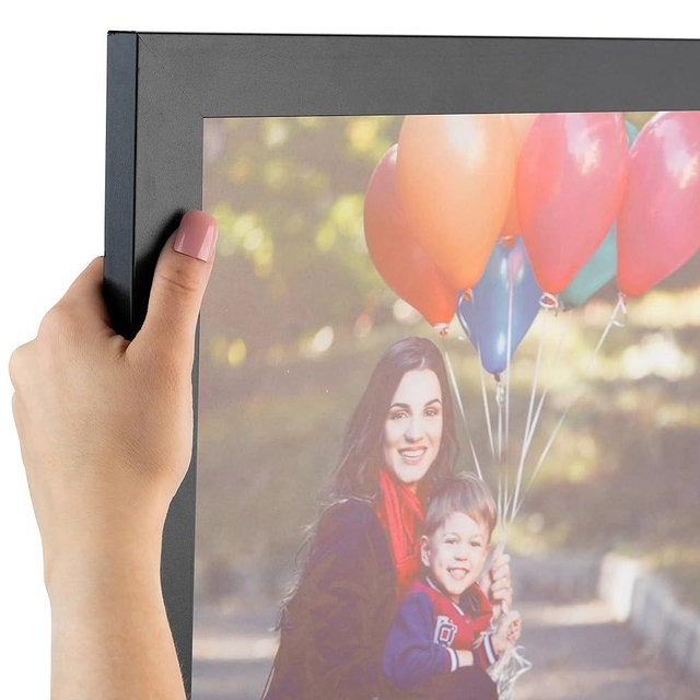 ArtToFrames 19x37 Inch Black Picture Frame, This 1.25 Inch Custom MDF Poster Frame is Black, Great for Your Art or Photos - Comes with Economy Acrylic