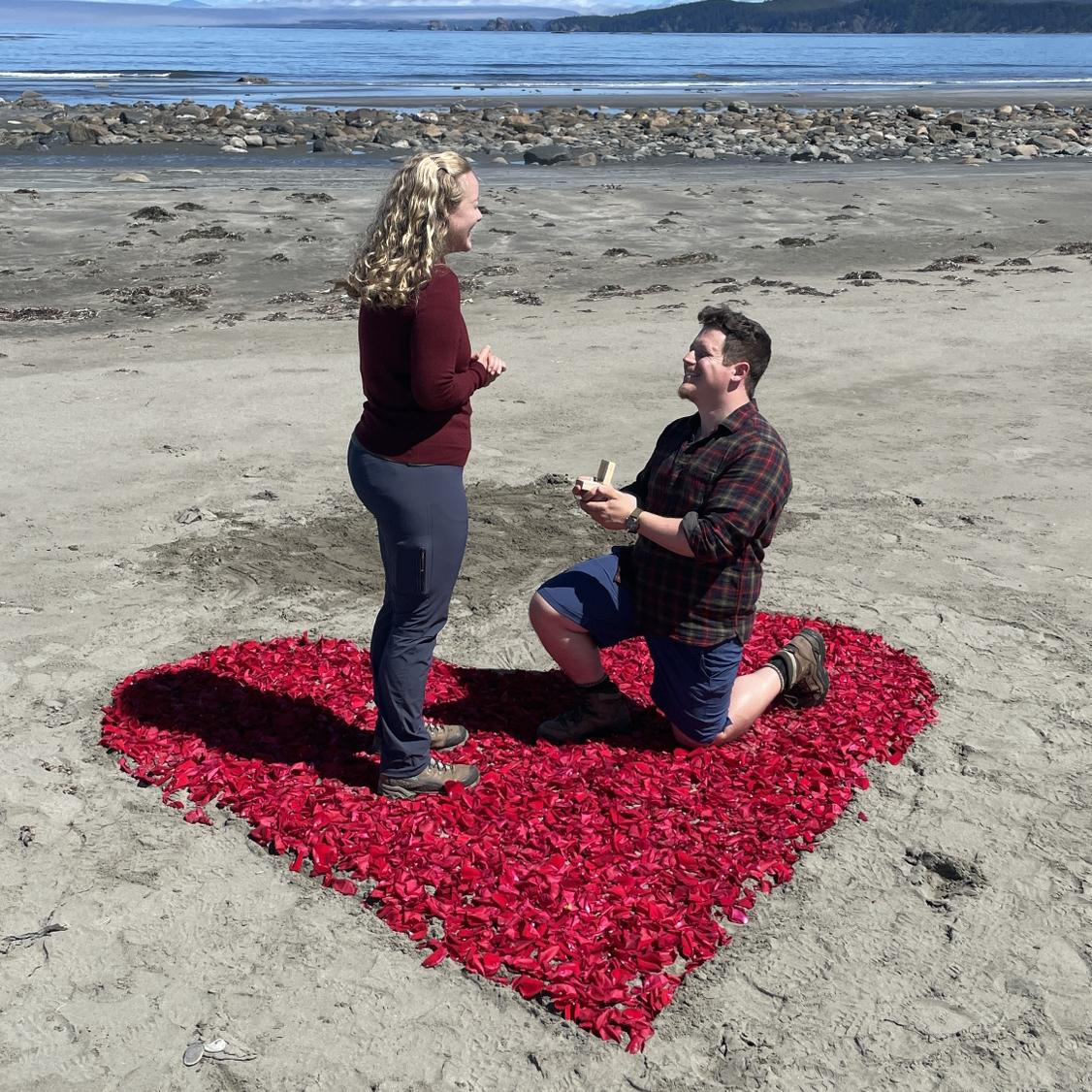 Proposing to Katie at Cape Alava, July 16, 2023.