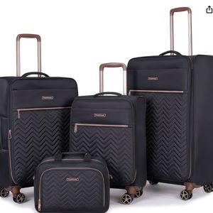 Travelhouse Softside 3 Piece Luggage Sets, 4 Piece Expandable Soft Sided Suitcase with Spinner Wheels, Lightweight Travel Set with Underseat Duffel Bag (16/20/24/28)