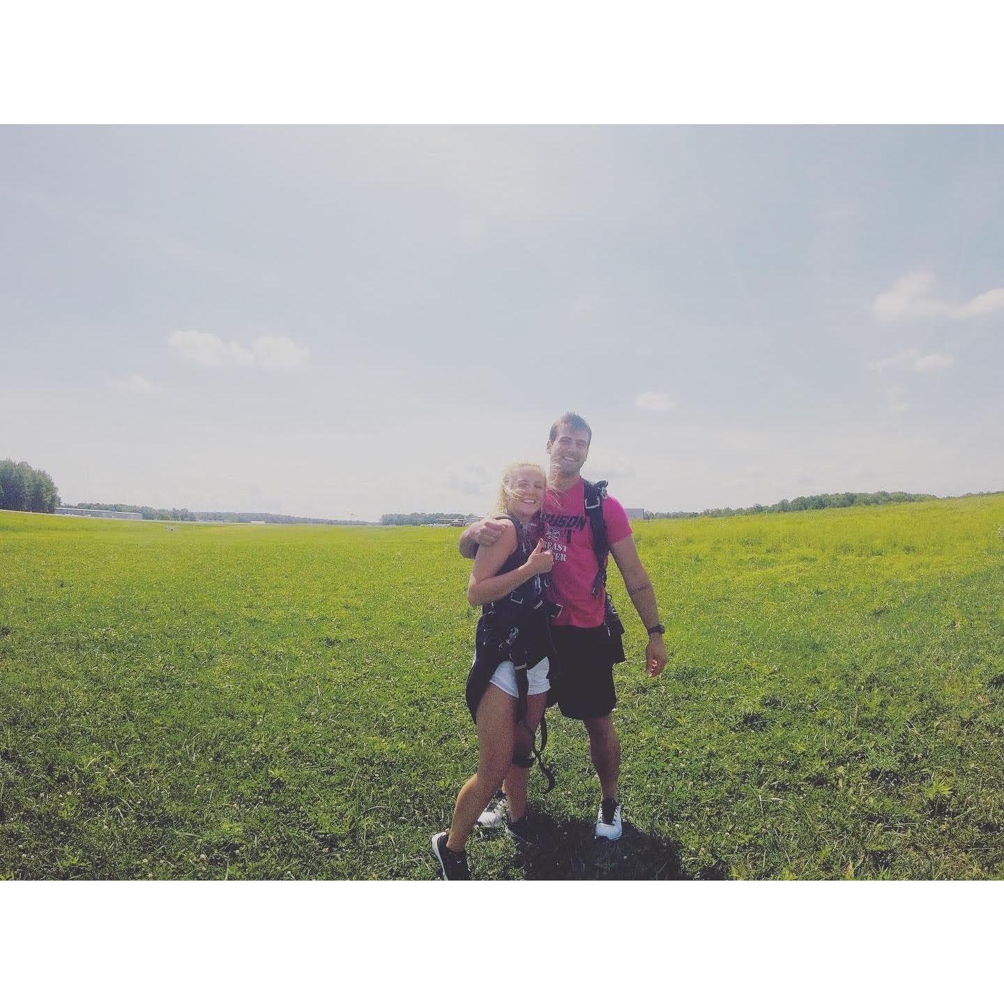 Our most adventurous date, skydiving August 2020.