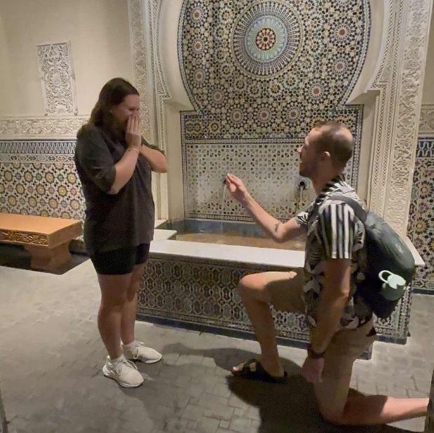 Spencer proposed at the Morocco Pavilion at Disney - the place Maria dreamed of as a little girl.