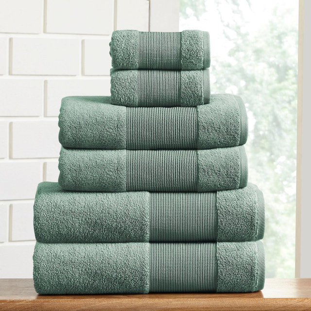 Modern Threads AirCloud 6-Piece Towel Set, Eucalyptus