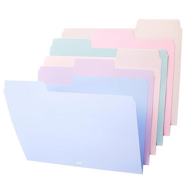 Mr. Pen- Pastel Poly File Folders, 1/3 Cut Tab, 6 Pack, Letter Size, Colored File Folders, Letter File Folders, Color Folders, Office File Folders, Office Supplies File Folders, File Folder