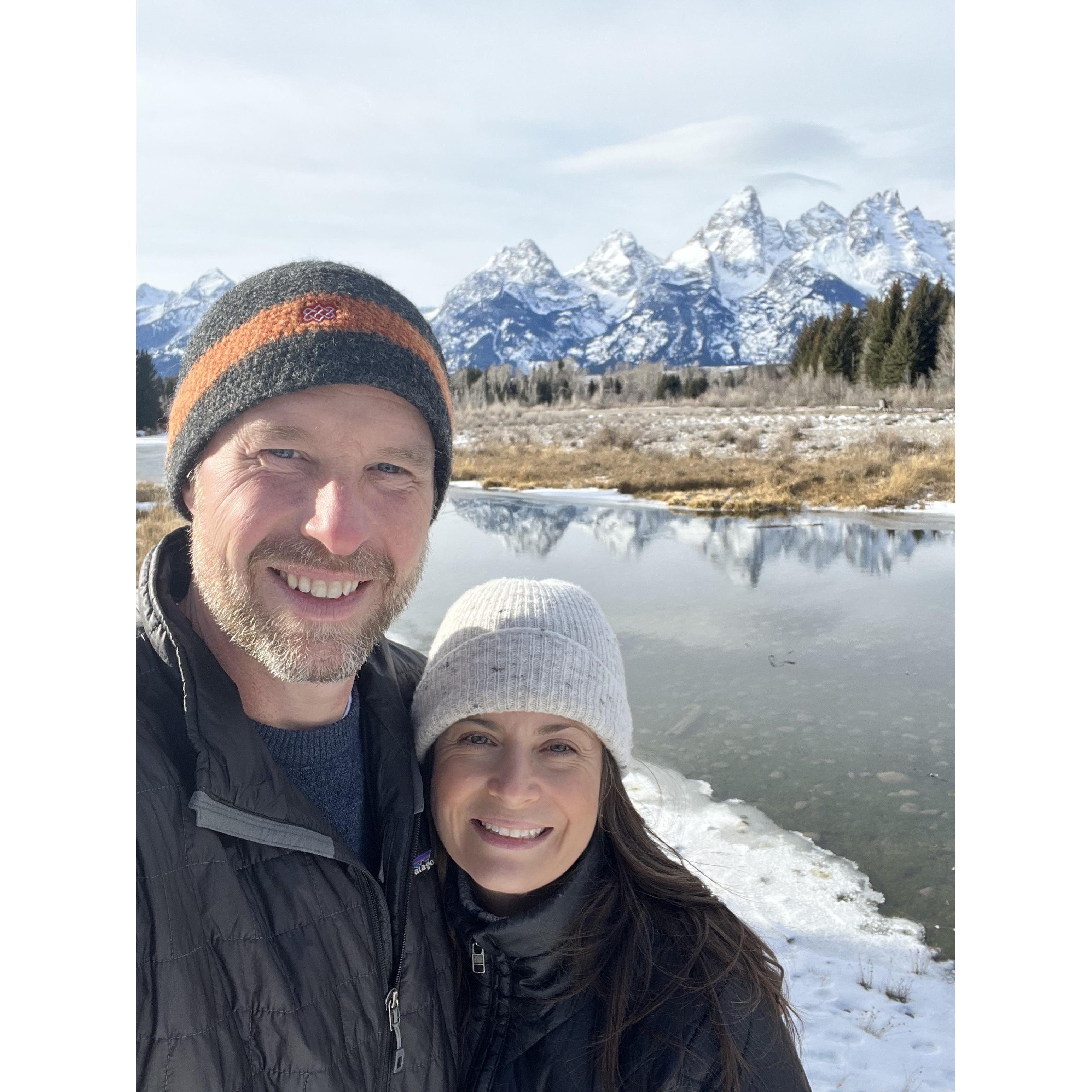 We're said “I do” on July 13, 2022 in the Grand Tetons, the place that sparked our very first conversation!