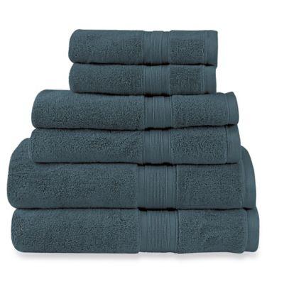 Wamsutta® Icon PimaCott® 6-Piece Bath Towel Set in Steel Blue