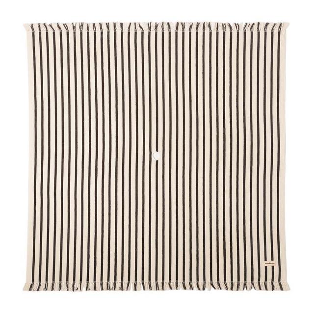 St. Tropez Striped Beach Blanket, Black Stripe, 68" X 68"