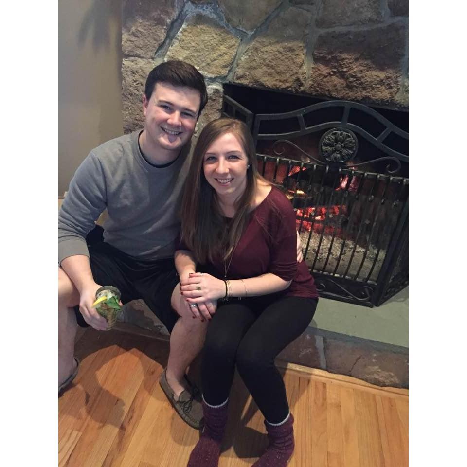 Fireside at Christmas time.