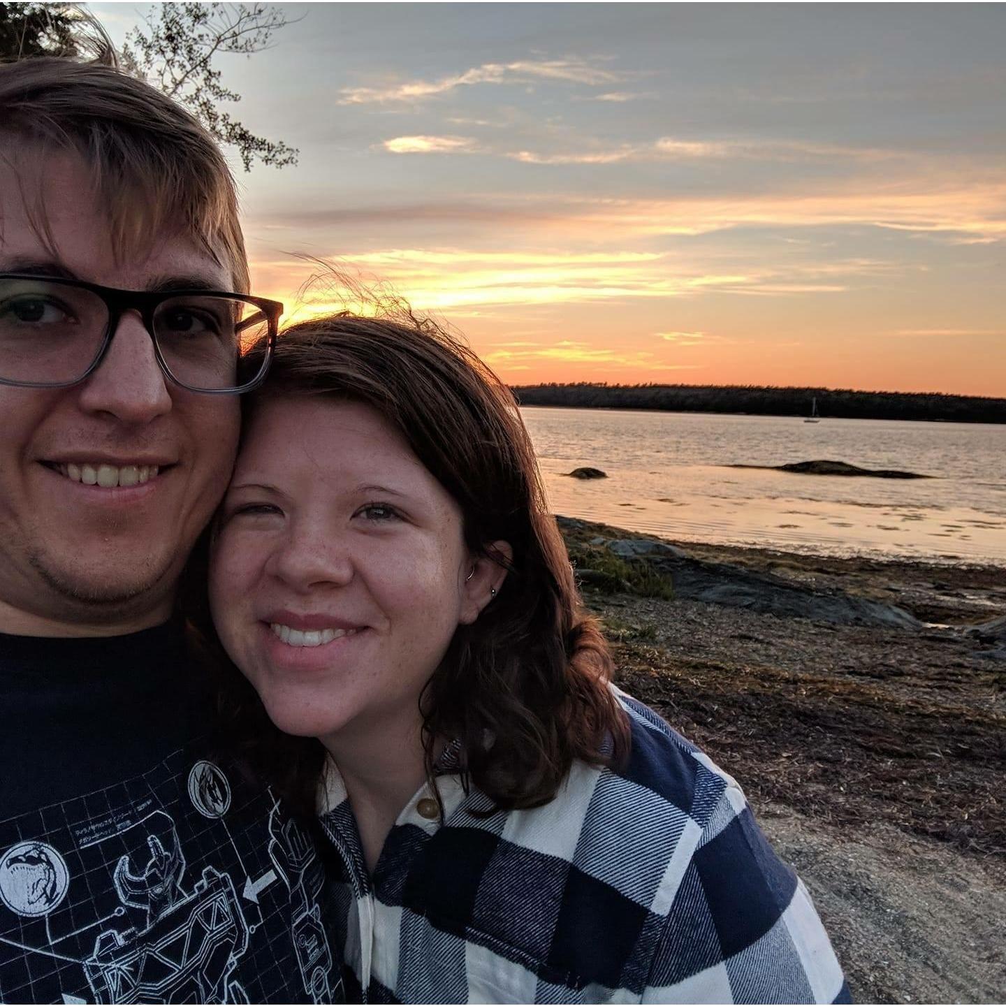 Jacob and Sarah on the beach near Freeport, Maine