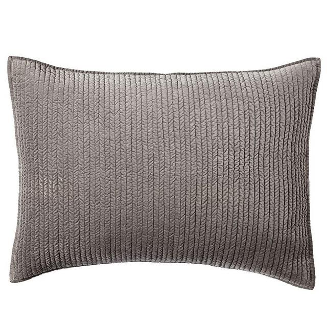 Velvet Channel Quilted Sham, King , Flagstone