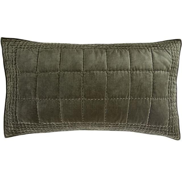 Green Loden Velvet Box Stitch Sham, King