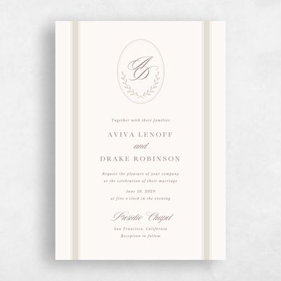 Multi-Colored Wedding Invitation - Clyde Portrait